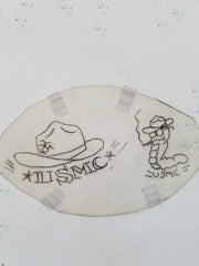 Drill Sargent's Hat... and Worm Wearing One Stencil